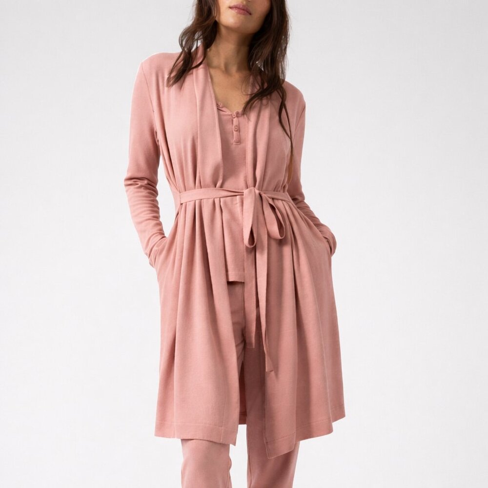 Athleta Wind Down Sleep Robe Mauve Pink Small